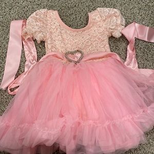 Pink little girl dance dress